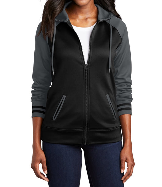 Ladies Sport-Wick® Varsity Fleece Full-Zip Hooded Jacket